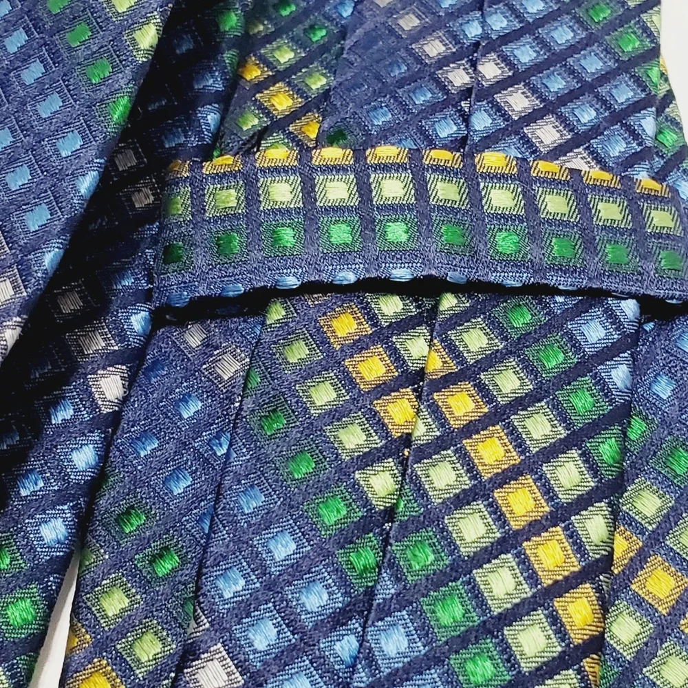 Joseph Abboud Necktie Multicolor Geometric Stripe Pattern Teen's Silk Neck Tie